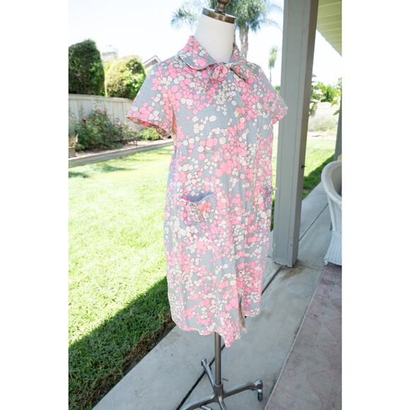 Vintage Cotton Homemaker Dress 60's Fashion - Picture 2 of 8